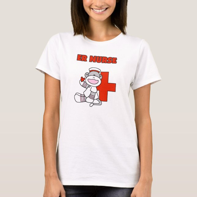 T-shirts e presentes da enfermeira Sock Monkey ER (Frente)