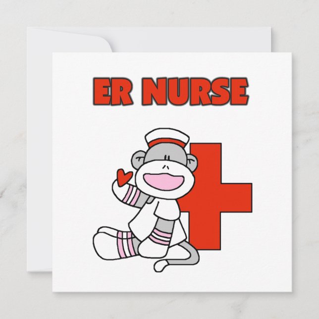 T-shirts e presentes da enfermeira Sock Monkey ER (Frente)