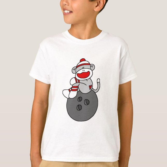 T-shirts e presentes de Boliche macaco-meia (Frente)