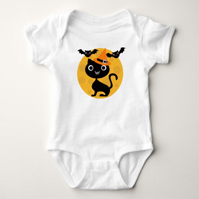 T-shirts e presentes do Dia das Bruxas de Gato e B (Frente)