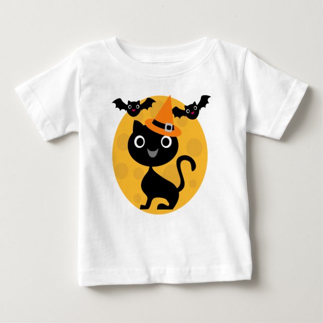 T-shirts e presentes do Dia das Bruxas de Gato e B (Frente)
