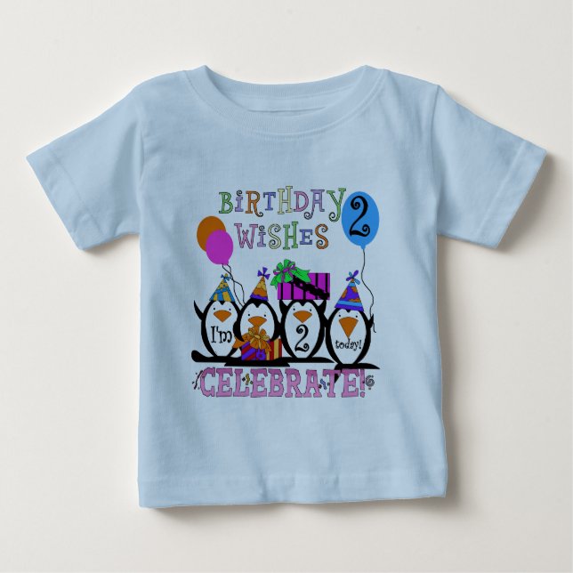 T-shirts e presentes segundos aniversários Pinguin (Frente)