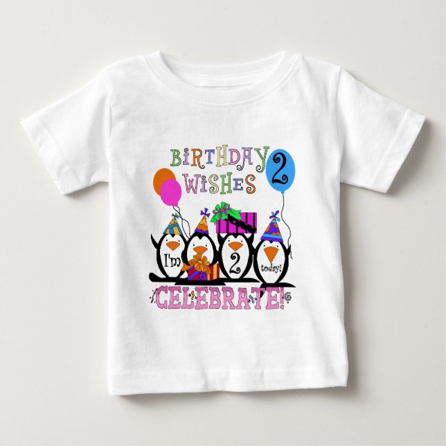 T-shirts e presentes segundos aniversários Pinguin (Frente)