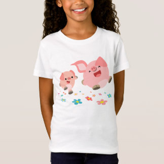 T-shirts É Primavera!!-Dois Porcos de Cartoon Bonitos Crian