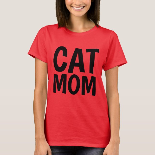 T-shirts e tampas de tanques cor-de-rosa MOM CAT (Frente)