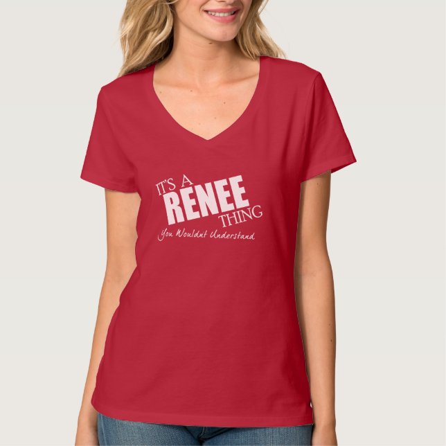 T-shirts É uma coisa de RENEE - texto branco (Frente)
