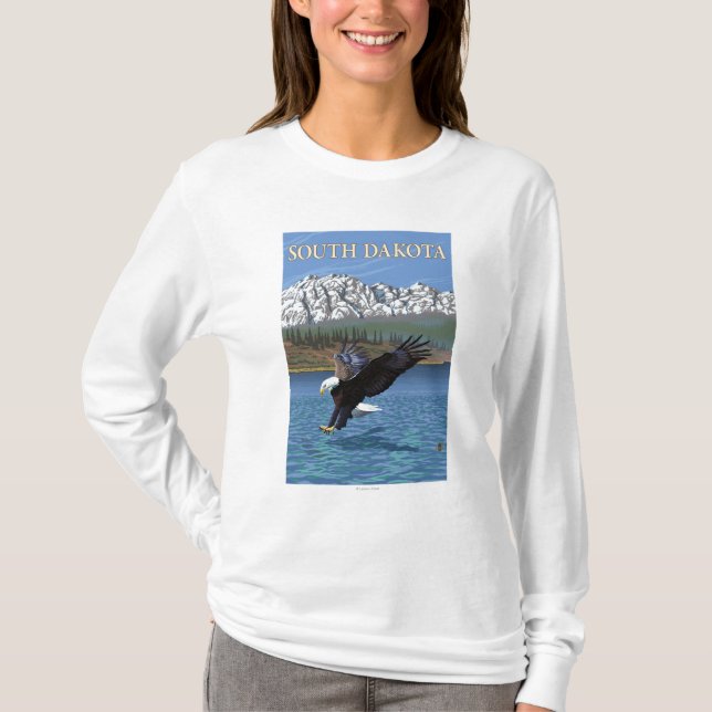 T-shirts Eagle DivingSouth Dakota (Frente)