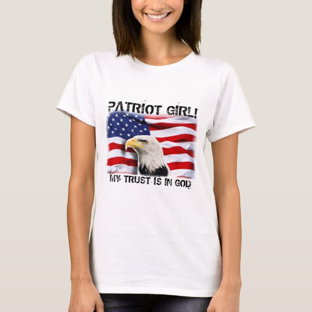 T-shirts EAGLE patriótico & BANDEIRA (Frente)
