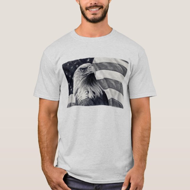 T-shirts Eagle & Tshirt da bandeira (Frente)