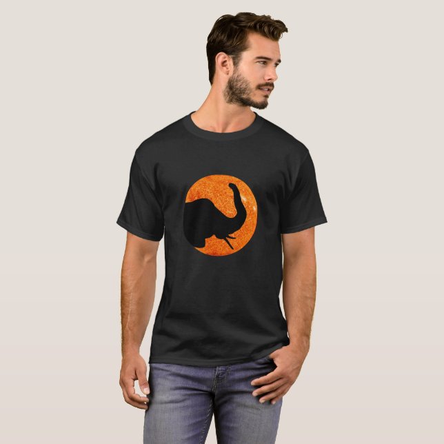 T-shirts Eclipse Solar do Perfil do Elefante (Frente Completa)