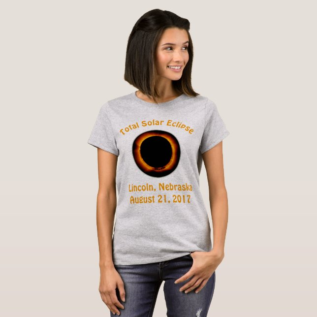 T-shirts Eclipse Solar Total ( Lincoln, Nebraska ) (Frente Completa)