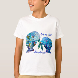 T-shirts Economias de Florida os peixes-boi em azuis