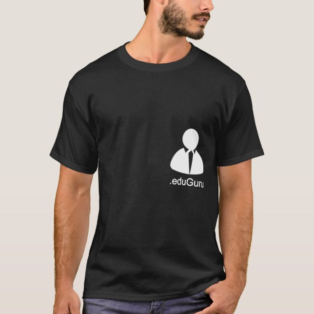 T-shirts .eduGuru - Guru obtido? (Preto) (Frente)
