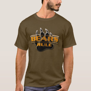 T-shirts Efeito 3D moderno Design Ursos Regem Pata de Urso
