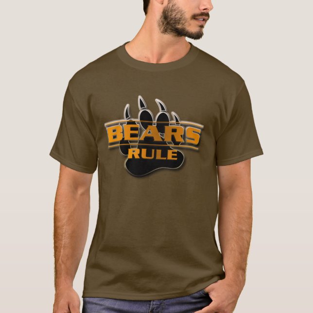 T-shirts Efeito 3D moderno Design Ursos Regem Pata de Urso (Frente)