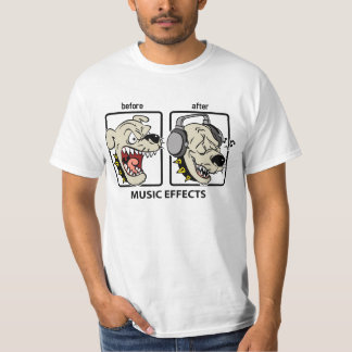 T-shirts Efeitos engraçados da música do cão