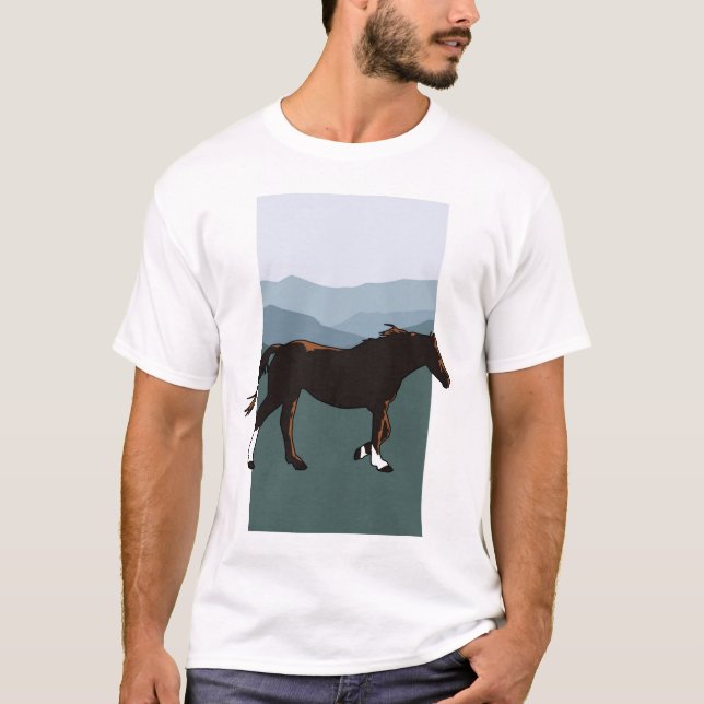 T-shirts Égua selvagem da montanha (Frente)