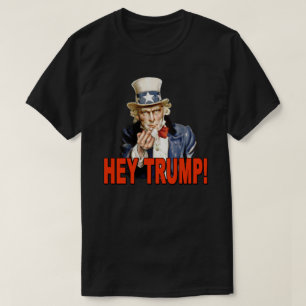 T-shirts Ei Trump! Tio Sam com Trump Anti-Dedo Médio