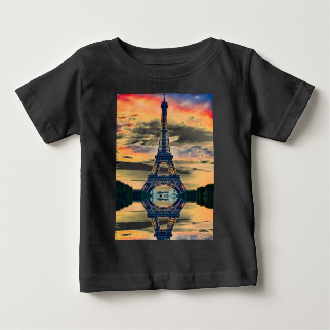 T-shirts Eiffel Tower Paris Evening European Viagem (Frente)