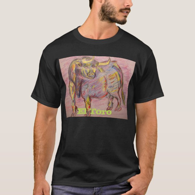 T-shirts EL colorido Toro do touro (Frente)
