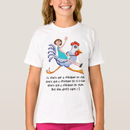 T-shirts Ela tem uma galinha para montar