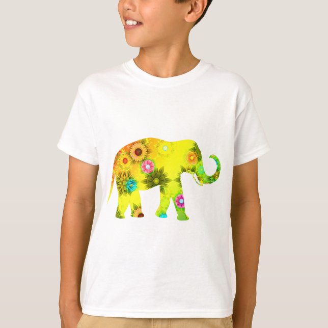 T-shirts Elefante africano floral (Frente)