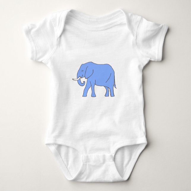 T-shirts Elefante Azul Bebê Caminhando (Frente)