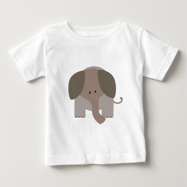 T-shirts Elefante bonito de Brown (Frente)