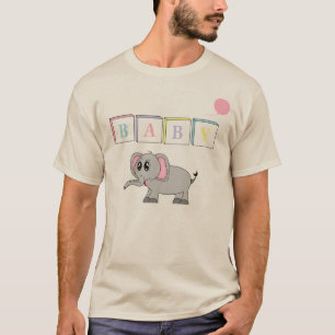 T-shirts Elefante bonito do bebê adulto do AB/
