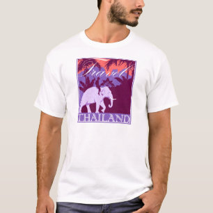 T-shirts Elefante branco de Tailândia do viagem