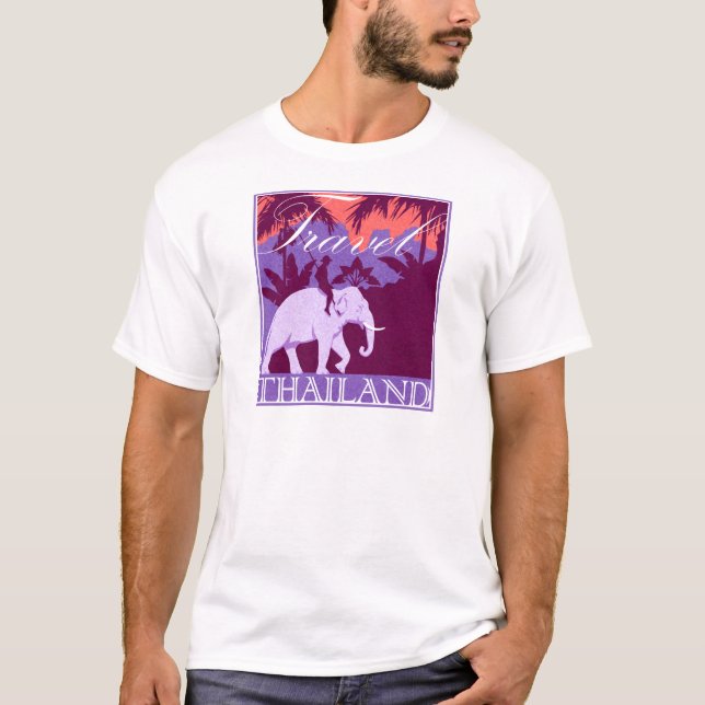 T-shirts Elefante branco de Tailândia do viagem (Frente)
