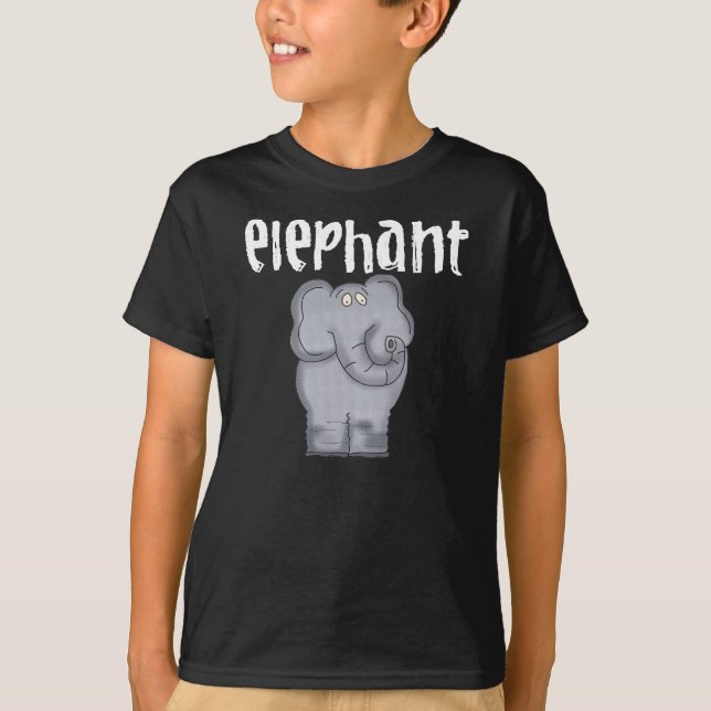 T-shirts Elefante cinza (Frente)