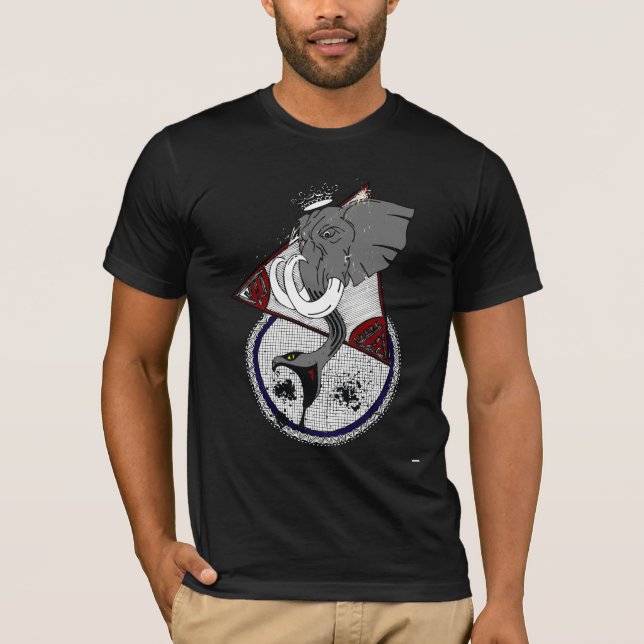 T-shirts Elefante de Bull com tronco do cobra (Frente)