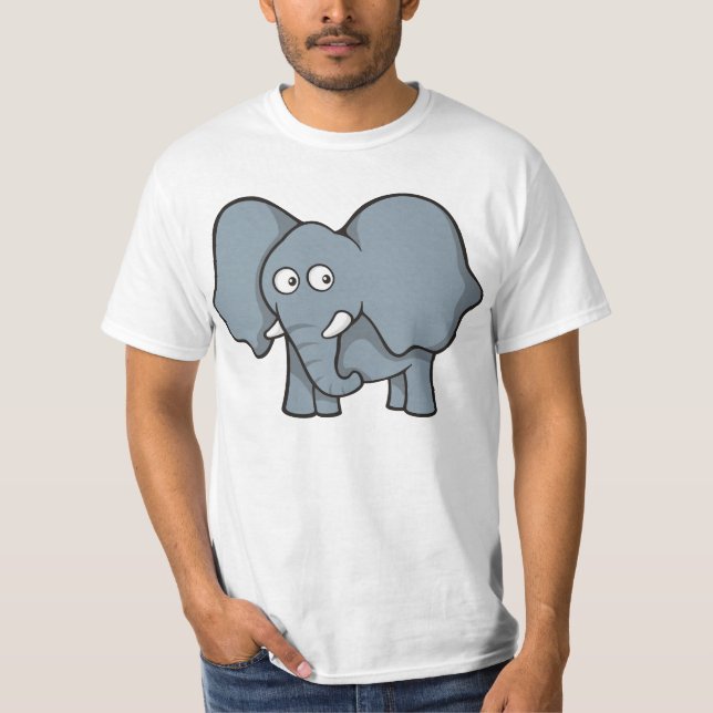 T-shirts Elefante de cinza (Frente)