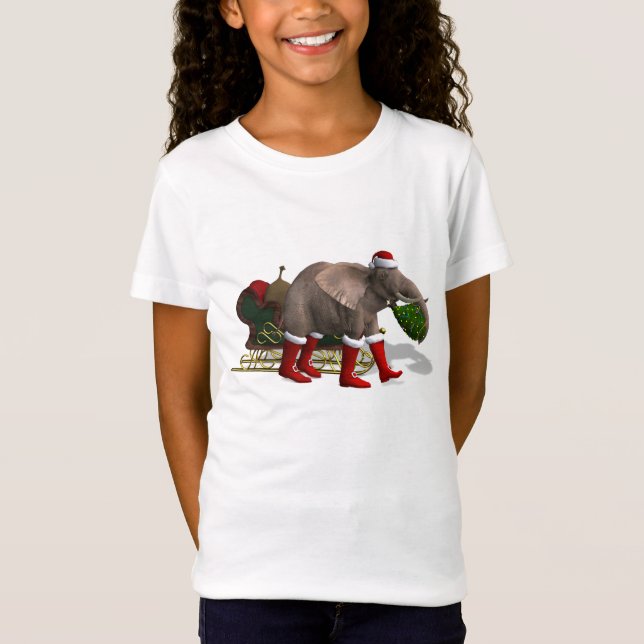T-shirts Elefante Doce do Papai Noel (Frente)