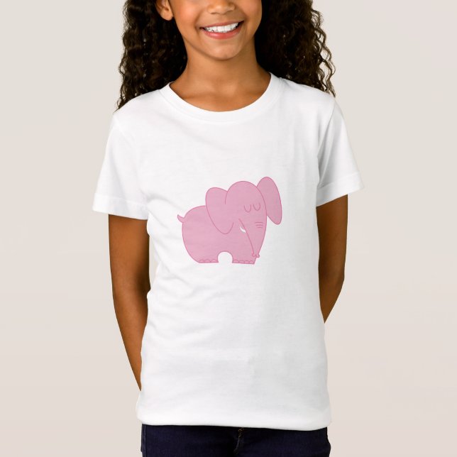 T-shirts Elefante Doce (Rosa) (Frente)
