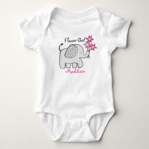 T-shirts Elefante-Flor com Flores Rosa
