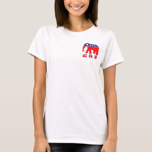 T-shirts Elefante vermelho, branco, & azul de G O P -