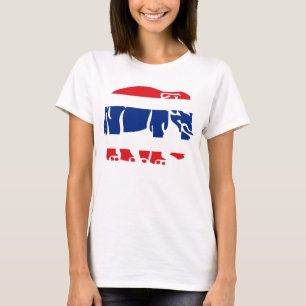 T-shirts Elefantes atravessando bandeira ⚠ Sinal de estra