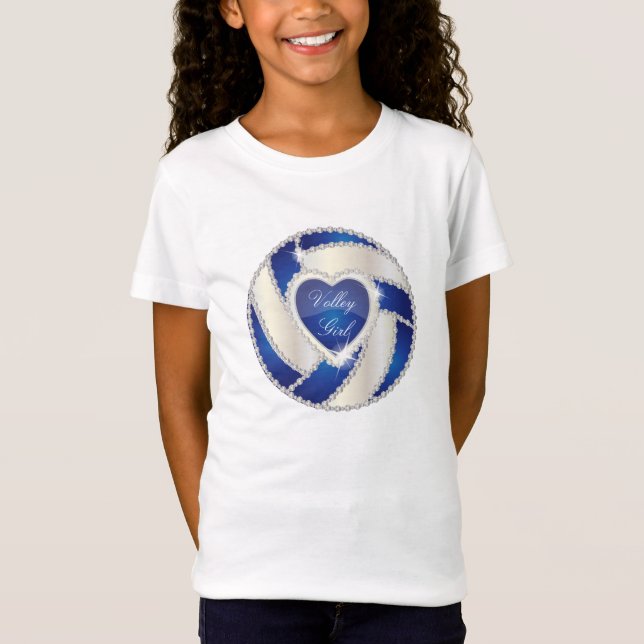 T-shirts Elegante Diamond Heart Dark Blue Voleibol (Frente)