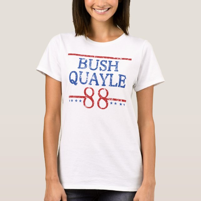 T-shirts Eleição retro de Bush Quayle 88 (Frente)