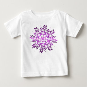 T-shirts Elemento floral do roxo dos círculos