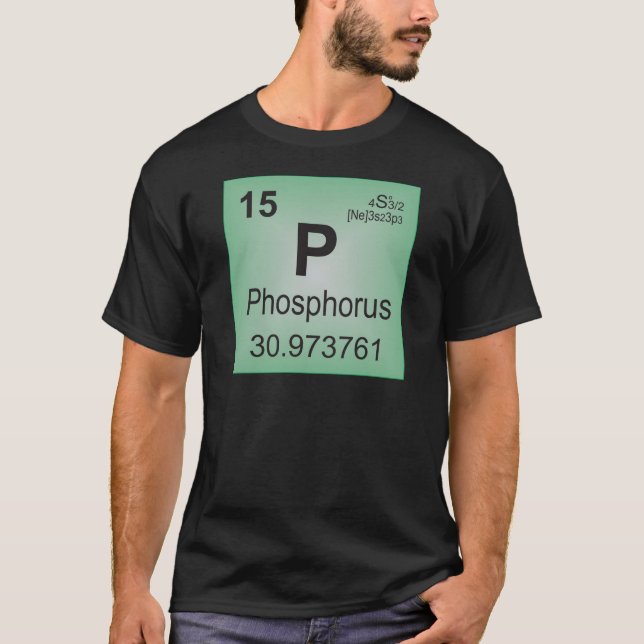 T-shirts Elemento individual do fósforo - mesa periódica (Frente)