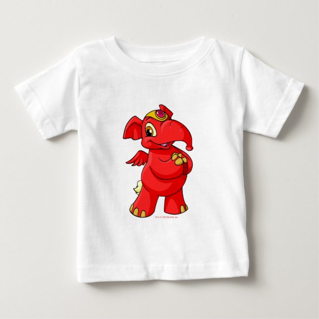 T-shirts Elephante vermelho alegre (Frente)