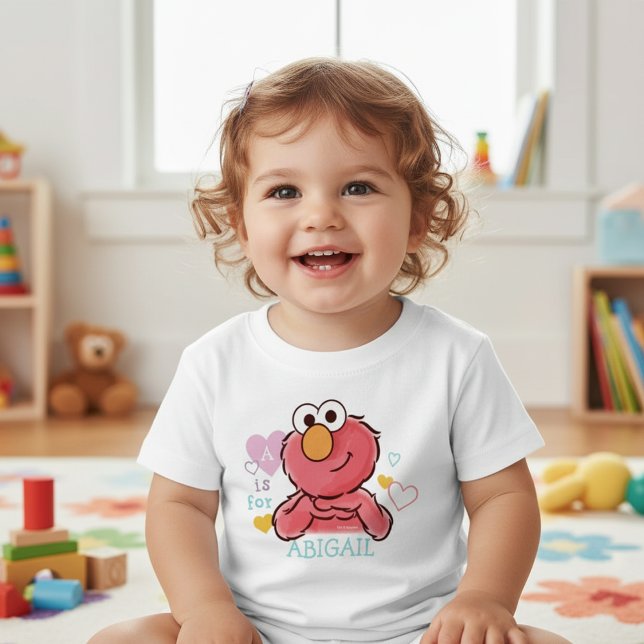 T-shirts Elmo Adorável | Adicione seu próprio nome (Criador carregado)