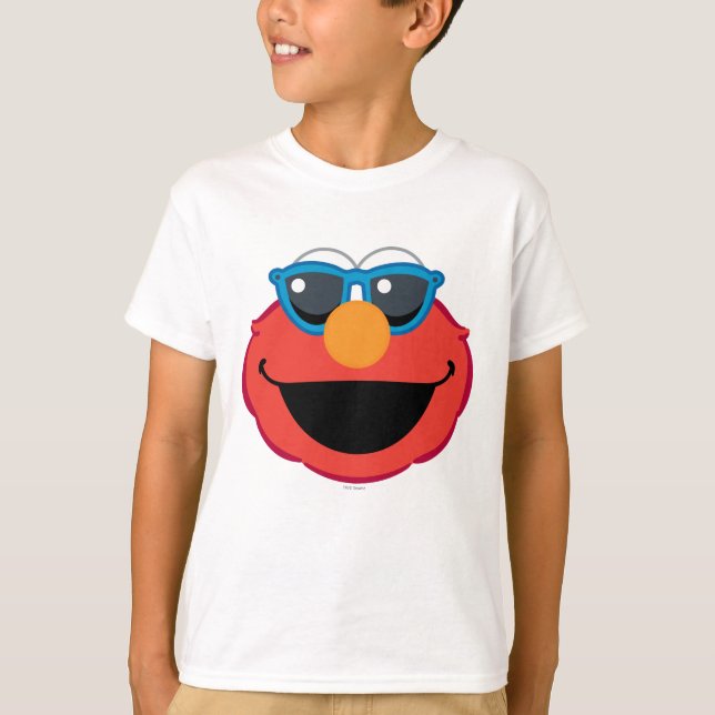 T-shirts Elmo  Rosto Sorridente com Óculos de Sol (Frente)