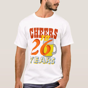 T-shirts Elogios a 26 anos de feliz aniversario da cerveja