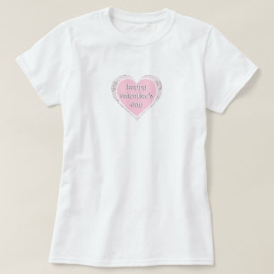 T-shirts Em Dia de os namorados rosa e lacre