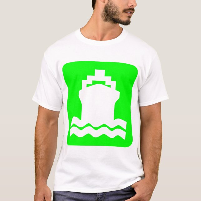 T-shirts Em forma de navio - Verde (Frente)