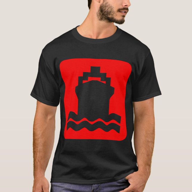 T-shirts Em forma de navio - Vermelho (Frente)